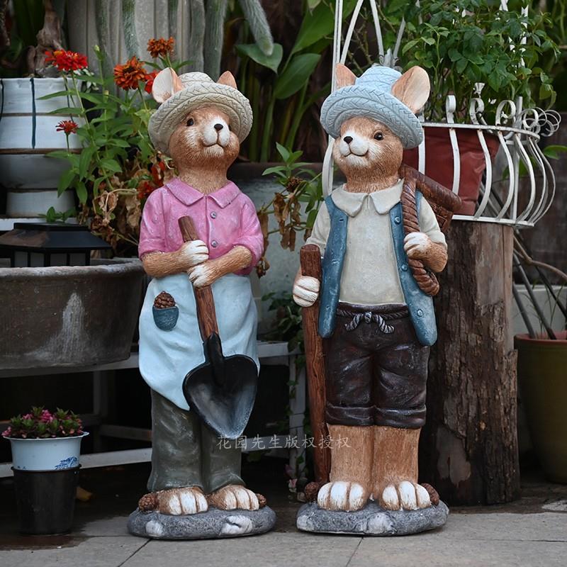 花园装饰卡通松鼠摆件户外庭院景观造景露台阳台布置仿真动物雕塑