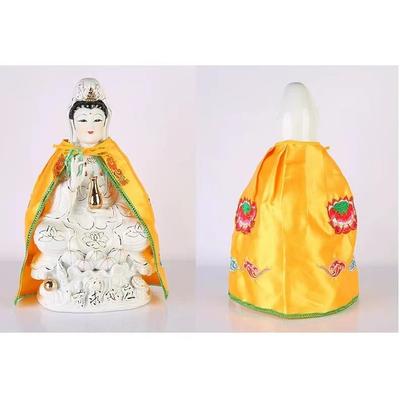 家用佛像双龙小披风神像财神爷菩萨观音小佛衣佛袍莲花刺绣斗篷披