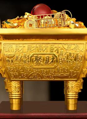 聚财鼎铜鼎盛千秋司母戊鼎摆件百财鼎四方鼎客厅摆件大堂装饰礼品