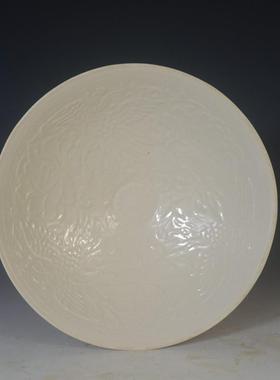 仿古瓷器 复古南宋风格 定窑白釉花卉纹碗 古董古玩老货旧货收藏