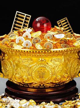 纯铜聚宝盆铜盆铜香炉居家办公室摆件装饰品如意聚宝盆开业礼品