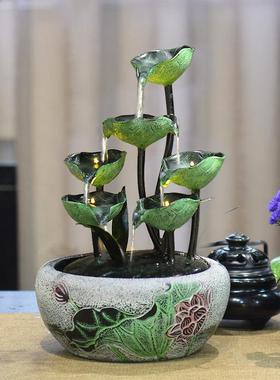 风水轮循环假山流水喷泉摆件室内桌面客厅美容院简约轻奢装饰招财