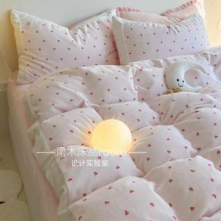樱桃慕斯｜少女心粉色加厚牛奶绒四件套1.8m床笠冬天保暖法莱绒