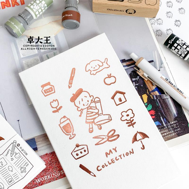 卓大王风琴本空白阿卓敲章盖章集章册手账奏折页旅行打卡硬面 面