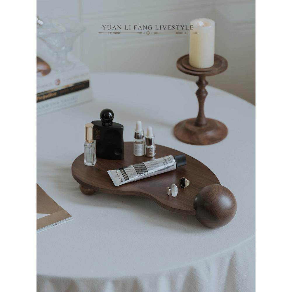 实木创意香水托盘放化妆品的架子置物架高级精致首饰展示架陈列盘