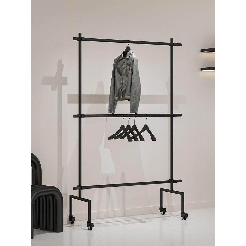 货架服装店专用双层升降移动落地挂衣架高端衣服架子女装店展示架