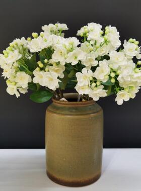 仿真6枝手扎茉莉花白色绢布假花家居摆饰婚庆手捧花摄影道具装饰