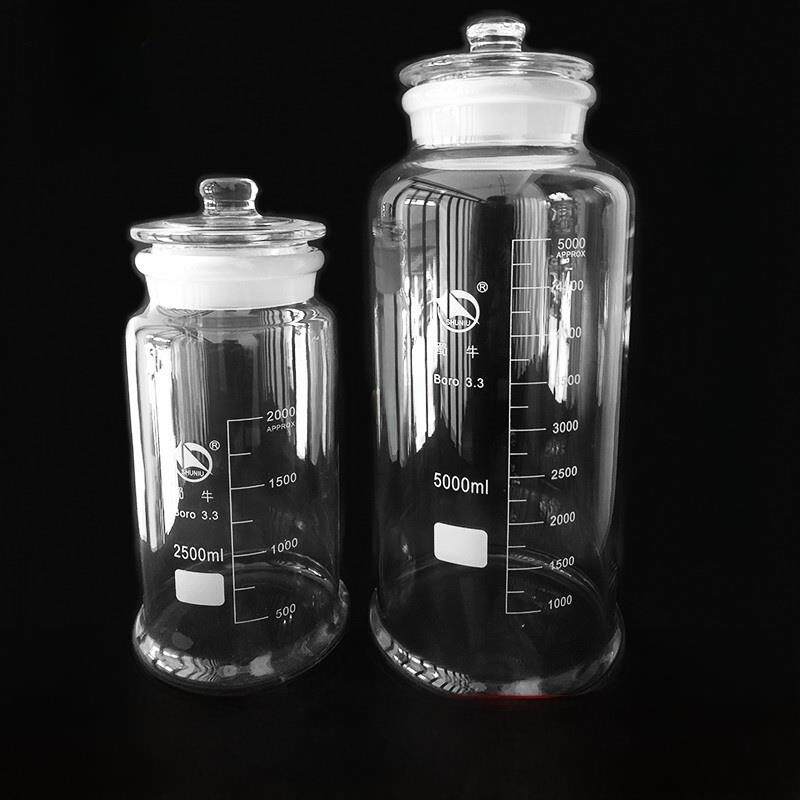 蜀牛高硼硅玻璃标本瓶磨口瓶2500ml5000ml 10000ml实验化验室包邮