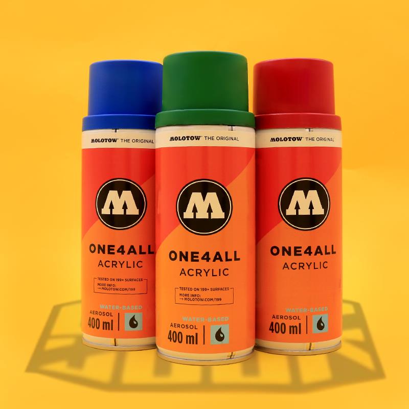Molotow丙烯喷漆专业涂鸦水性喷漆墙绘手工DIY进口400ml环保无味