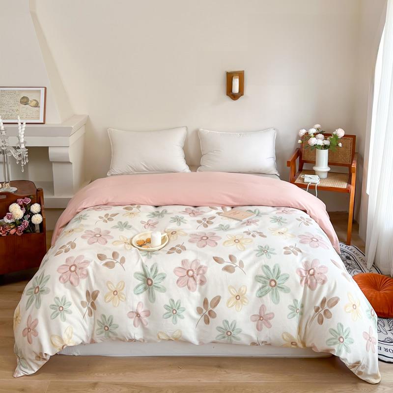 2024秋冬加厚暖印花棉生态拉丝单张被套229X230X250定制被套