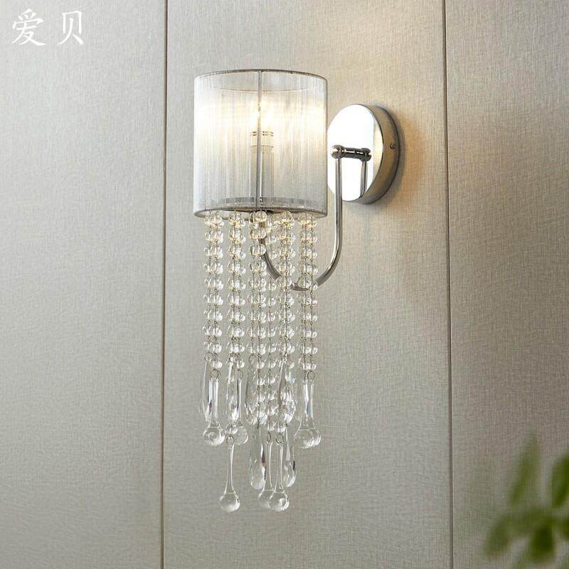 SY轻奢现时代流苏银色水晶壁灯简欧法式客厅背景墙走廊床头卧室灯