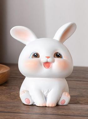 现代简约款全铜摆件《微笑兔》客厅卧室办公桌书桌装饰品日常送礼