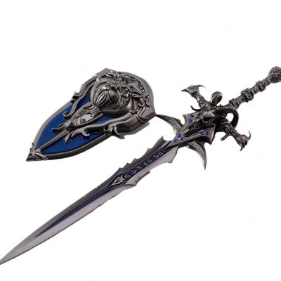 魔兽游戏周边22CM霜之哀伤盾剑套装全金属工艺品摆件