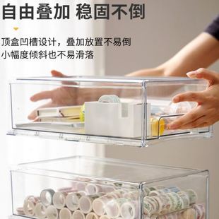 F26T手帐收纳盒抽屉桌面大容量少女心贴纸工具女生手账文具整理置