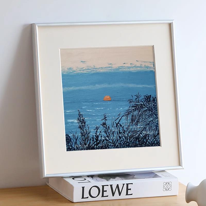 北欧简约相框铝合金画框挂墙正方形极简50厘米38定制装裱框架60cm