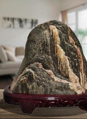 泰山石敢当原石中式天然办公室宅镇落地家用客厅招财摆件实木孤品