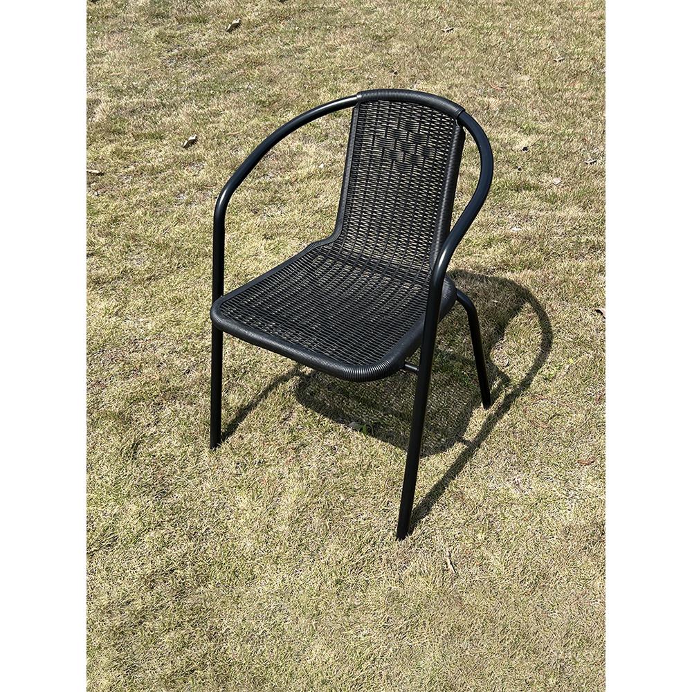 户外休闲椅室外餐椅单椅仿藤椅靠背椅庭院凳子椅子花园奶茶扶手椅