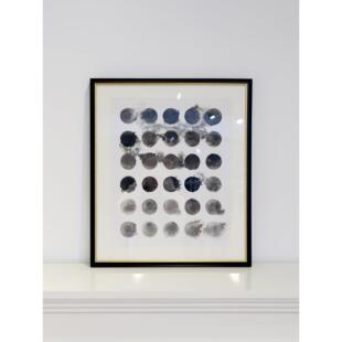 加州当代艺术《moon wall》手绘夜气蒸腾客厅极简抽象装饰画