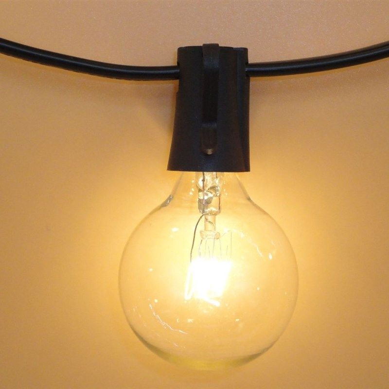 G40灯串青光钨丝灯泡简约杯形220V25灯欧规灯串