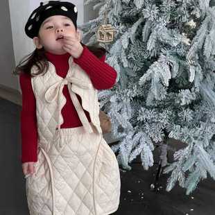 女童冬季 现货.婴童女洋气夹棉图案加棉套装 两件套百搭两件套