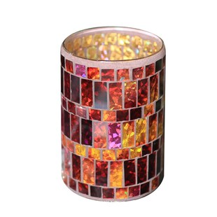 美式乡村红色花瓶马赛克手工玻璃流光溢彩玻璃花瓶样板房装饰摆件