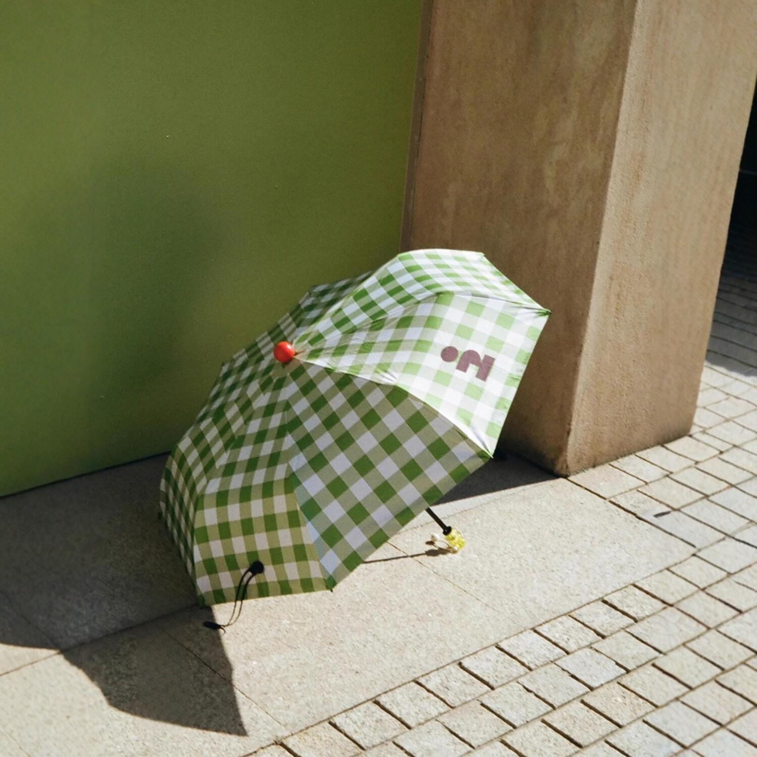 Tagi《森林格》晴雨两用伞绿色格子创意折叠太阳伞遮阳伞便携小巧