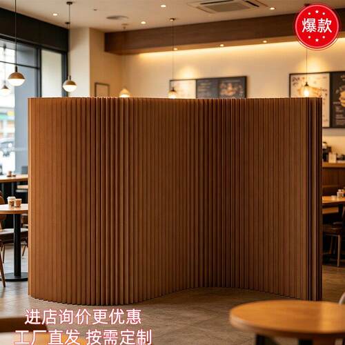折叠隔断屏风风琴纸墙展厅活动伸缩高隔断移动挡板办公装饰背景墙