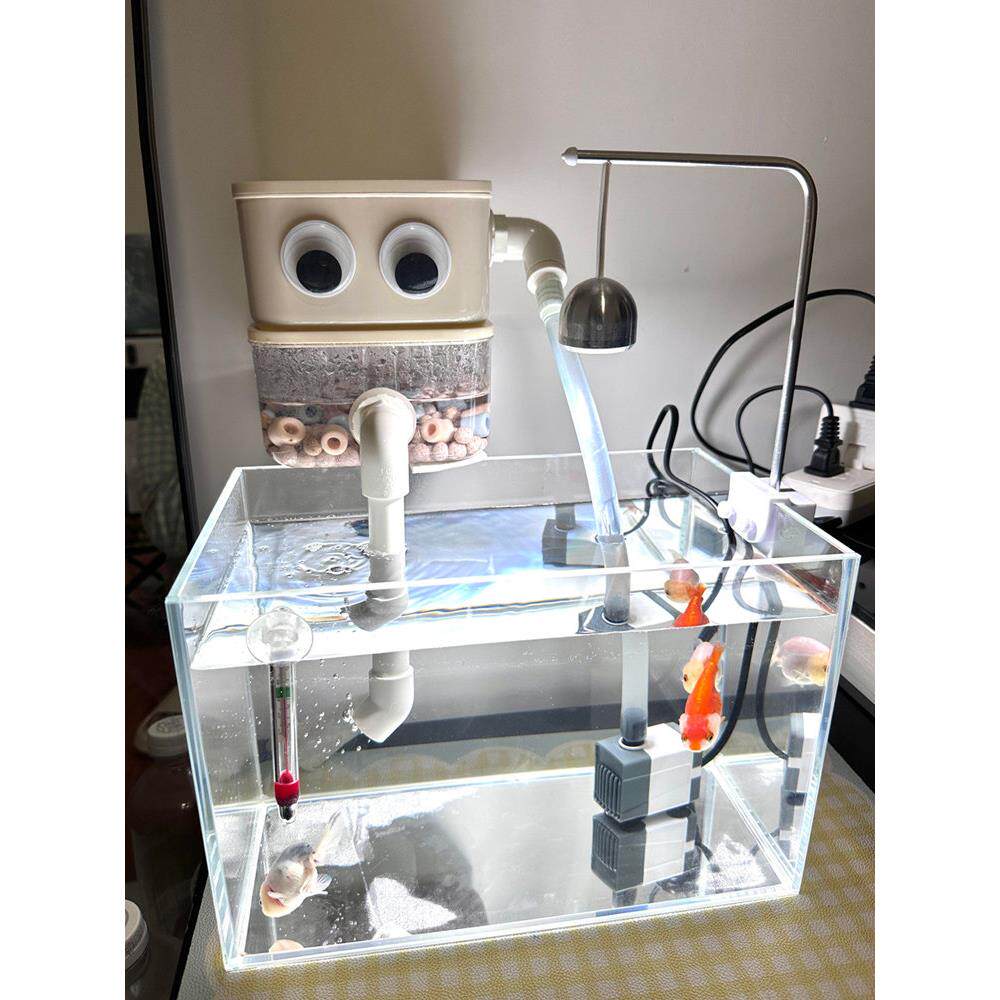 鱼缸双层过滤器净水循环三合一静音水泵小型过滤周转箱上置滴流盒