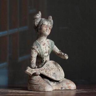 唐代陶逊舞蹈乐器，古玩古物成套，怀旧古物饰品，古玩古物收藏