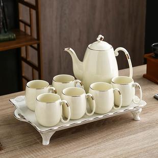 杯子陶瓷水杯茶杯杯具乔迁 欧式 奶油风轻奢茶具 水具套装 家用客厅