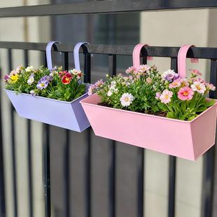 新款铁艺花盆可拆卸挂钩阳台多肉悬挂吊桶田园铁皮花器吊篮花盆