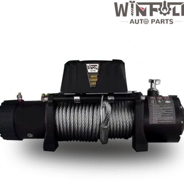 12v24v直流电动绞盘 13000LBS 5897KG 钢丝绳自救脱困电动绞盘
