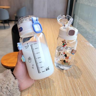 吸管杯孕妇产妇专用加厚耐高温玻璃杯带刻度便携喝水杯女生夏天