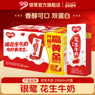 银鹭花生牛奶250ml*20盒早餐牛奶复合蛋白休闲食品饮料