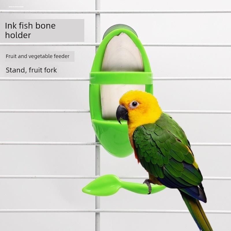 鹦鹉墨鱼骨站架宠物鸟水果蔬菜夹