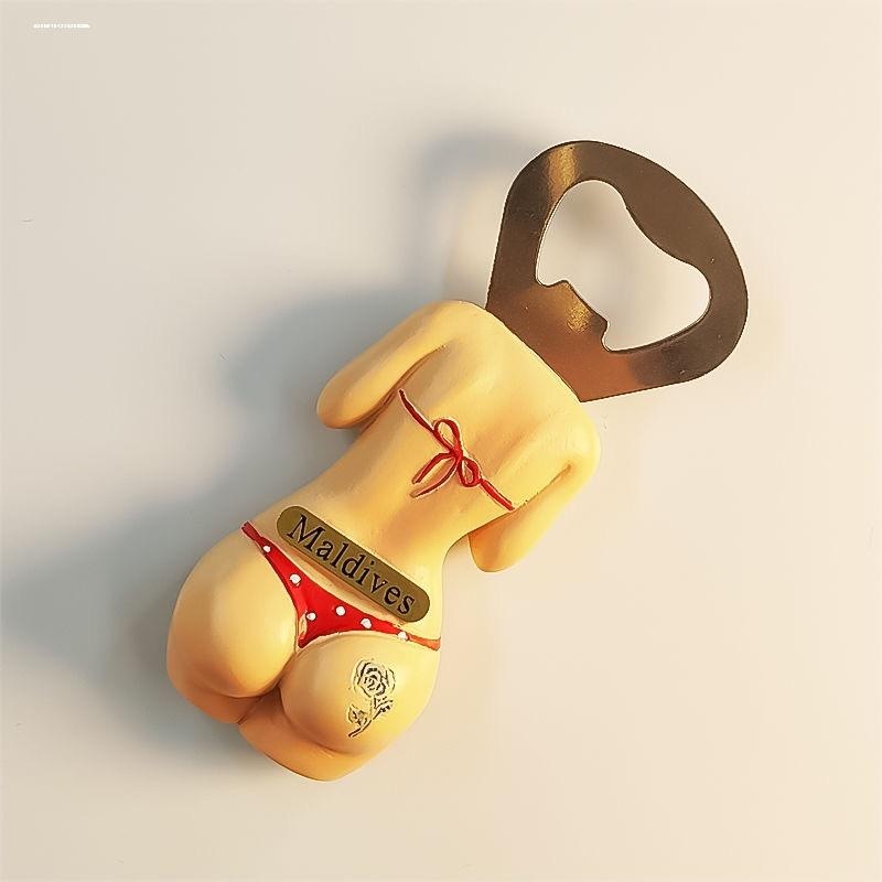 马尔代夫旅游纪念立体工艺品创意比基尼开瓶器磁铁冰箱贴收藏礼物