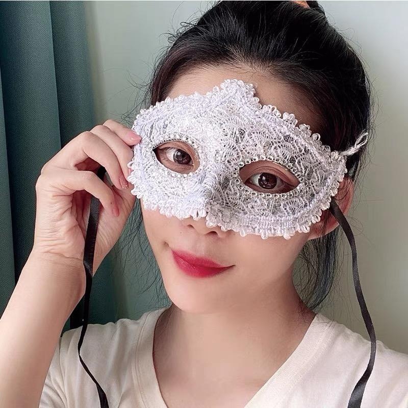 化妆舞会蕾丝面罩面具性感半脸公