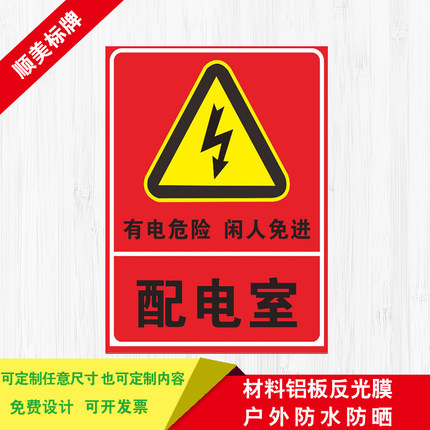 配电重地闲人莫入电力安全 警示标识牌 配电室配电房配电箱标志牌