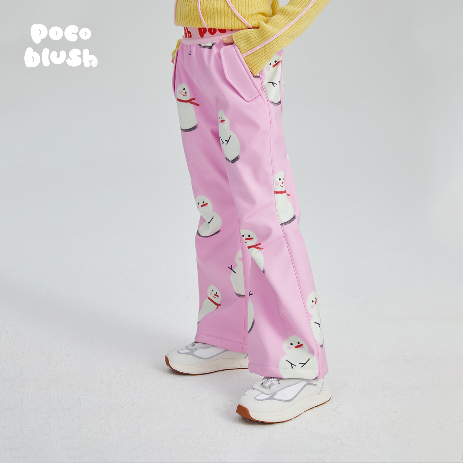 pocoblush印花加绒冲锋滑雪裤