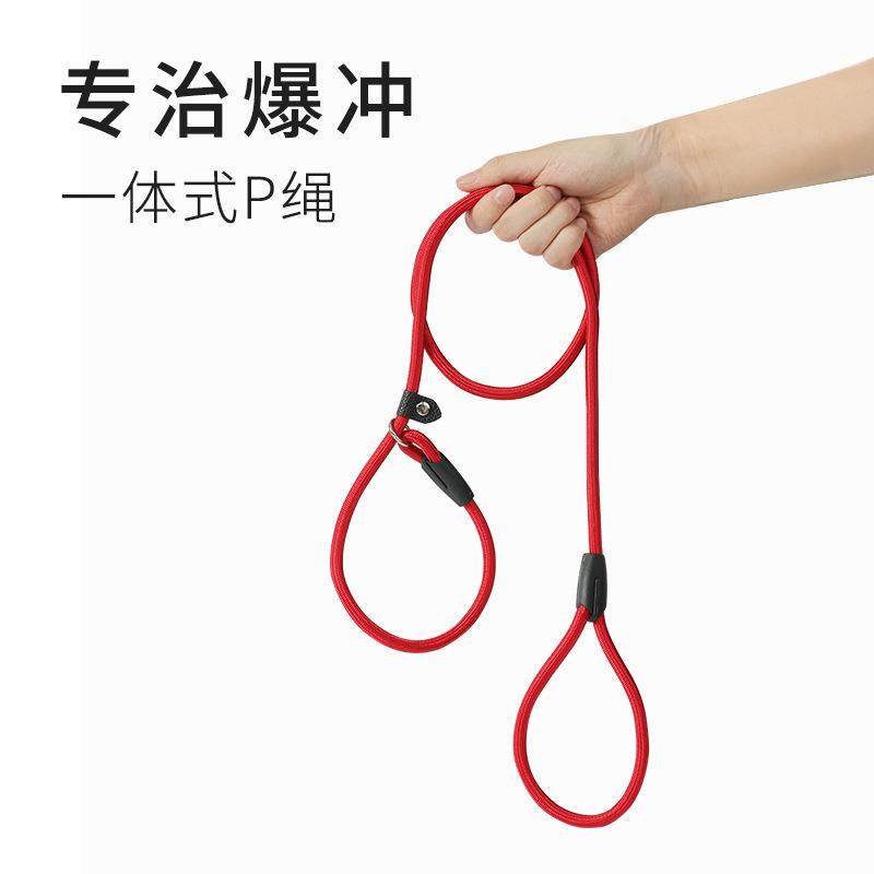 跨境爆款狗绳子防爆冲P链遛狗牵引绳防挣脱狗链子中大型犬拴狗绳