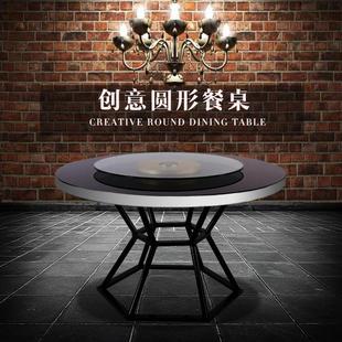 15人园餐桌椅 餐厅酒店大圆餐桌钢化玻璃圆形餐桌简约现代家用10