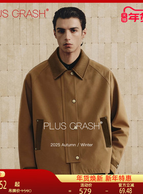 PLUS CRASH25FW冬季高智巴恩风复古拼色保暖百搭工装夹克羽绒服