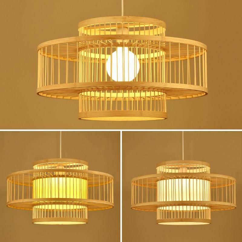 竹艺吊灯新中式火锅店饭厅竹灯创意民宿卧室茶楼日式竹编灯笼罩,家装灯饰光源,餐厅吊灯,淘宝优惠券,粉丝福利购,淘宝优惠卷
