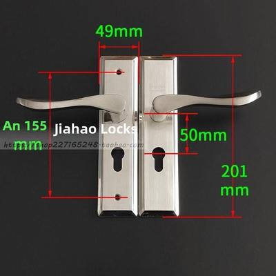 0.8不锈钢室内门把手锁孔间距155mm卧室厨房木门大5045双舌锁