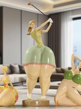 高尔夫美女创意北欧摆饰瑜伽摆件家居饰品女神艺术品摆设精致桌面