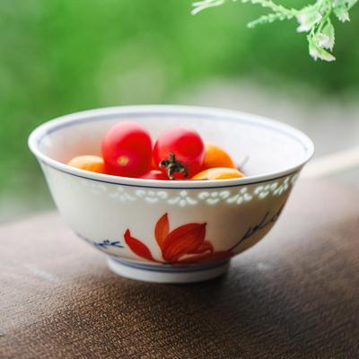 景德镇手绘釉下彩青花瓷玲珑饭碗正德碗家用高温玉泥陶瓷餐具送礼
