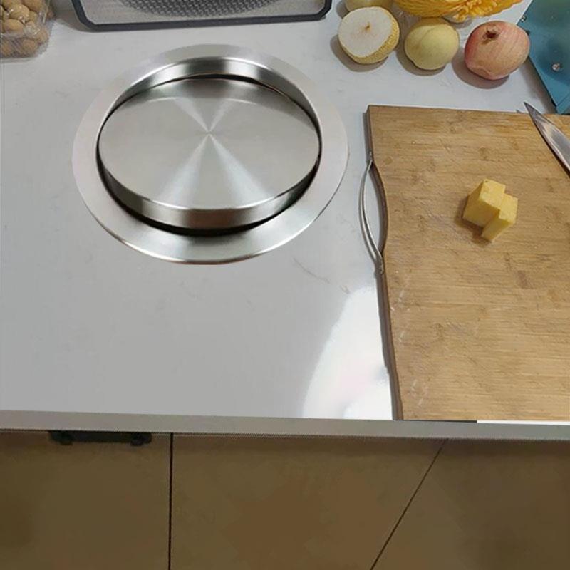 台面嵌入式盖子不锈钢方形内嵌式垃圾桶厨房隐藏清洁桶洗手间暗装