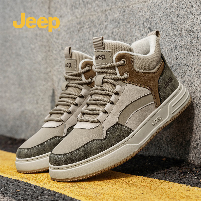 jeep吉普男鞋高帮鞋男2025冬季新款男士加厚冬鞋保暖鞋子男款棉鞋