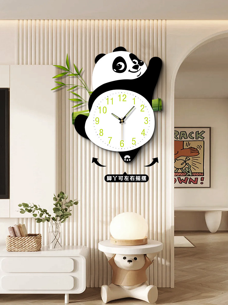 Panda Glow Divar Saatı - Qonaq Otağı üçün Müasir Divar Saatı