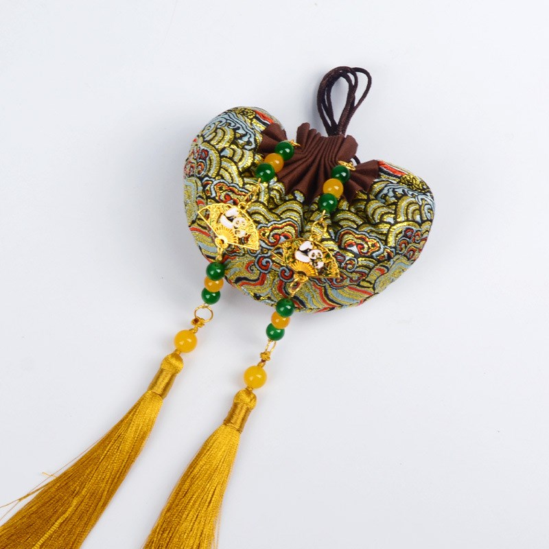 江海流霞香囊空袋子新款宫廷流苏香包车载挂件锦缎香囊袋子